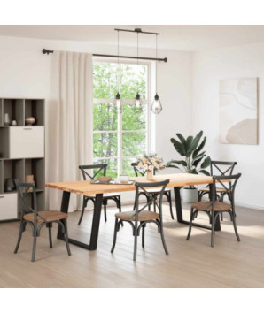 Picioare de masă în formă de U, 2 buc., negru, 90x(72-73) cm, oțel - WOODBB2817
