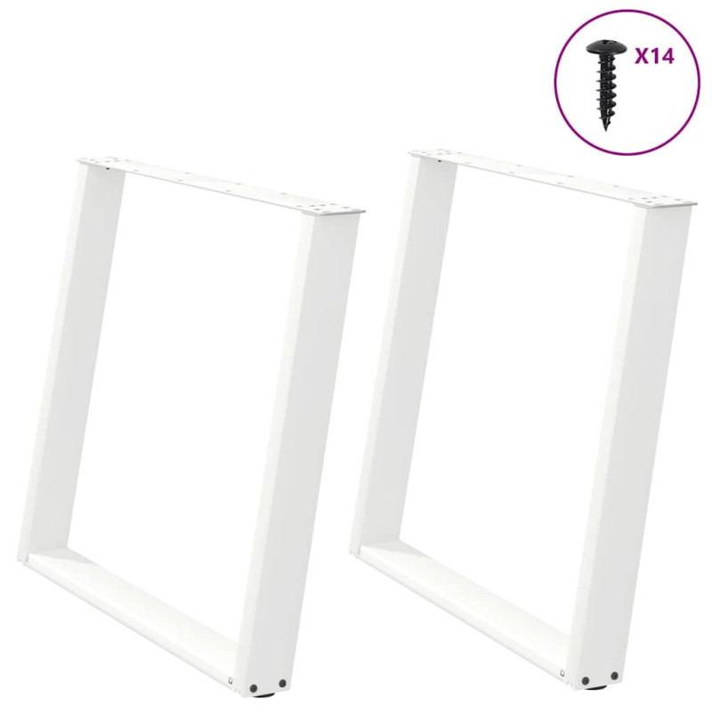 Picioare de masă în formă de U, 2 buc., alb, 90x(72-73) cm, oțel - WOODBB2828 Picioare de masă în formă de U, 2 buc., alb, 90x(72-73) cm, oțel - WOODBB2828