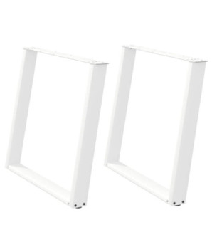 Picioare de masă în formă de U, 2 buc., alb, 90x(72-73) cm, oțel - WOODBB2828