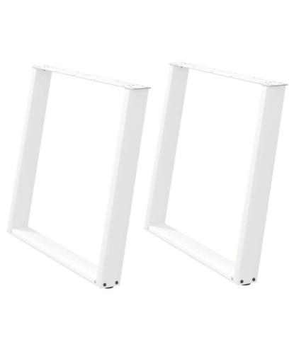 Picioare de masă în formă de U, 2 buc., alb, 90x(72-73) cm, oțel - WOODBB2828