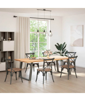 Picioare de masă în formă de U, 2 buc., antracit, 90x(72-73) cm, oțel - WOODBB2829