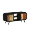 Comodă TV cu picioare, aspect vintage, din lemn masiv reciclat, 110x30x45 cm, handmade