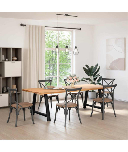 Picioare de masă în formă de A, 2 buc., negru, 90x(72-73) cm, oțel - WOODBB2831