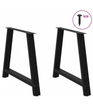 Picioare de masă în formă de A, 2 buc., negru, 90x(72-73) cm, oțel - WOODBB2831