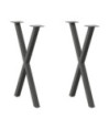 Picioare de masă în formă de X, 2 buc., antracit, 50x(72-73) cm, oțel - WOODBB2832