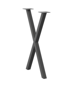 Picioare de masă în formă de X, 2 buc., antracit, 50x(72-73) cm, oțel - WOODBB2832