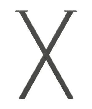Picioare de masă în formă de X, 2 buc., antracit, 50x(72-73) cm, oțel - WOODBB2832