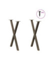 Picioare de masă în formă de X, 2 buc., oțel natural, 50x(72-73) cm - WOODBB2833