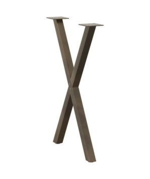 Picioare de masă în formă de X, 2 buc., oțel natural, 50x(72-73) cm - WOODBB2833