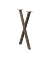 Picioare de masă în formă de X, 2 buc., oțel natural, 50x(72-73) cm - WOODBB2833
