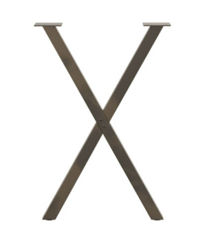 Picioare de masă în formă de X, 2 buc., oțel natural, 50x(72-73) cm - WOODBB2833
