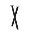 Picioare de masă în formă de X, 2 buc., negru, 57x(72-73) cm, oțel - WOODBB2834