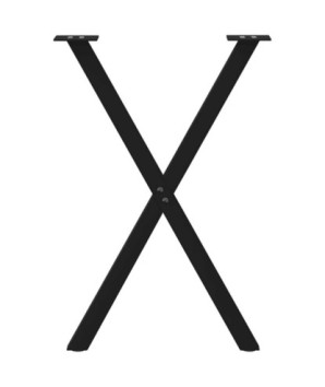 Picioare de masă în formă de X, 2 buc., negru, 57x(72-73) cm, oțel - WOODBB2834