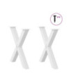 Picioare de masă în formă de X, 2 buc., alb, 80x(72-73) cm, oțel - WOODBB2836 Picioare de masă în formă de X, 2 buc., alb, 80x(72-73) cm, oțel - WOODBB2836