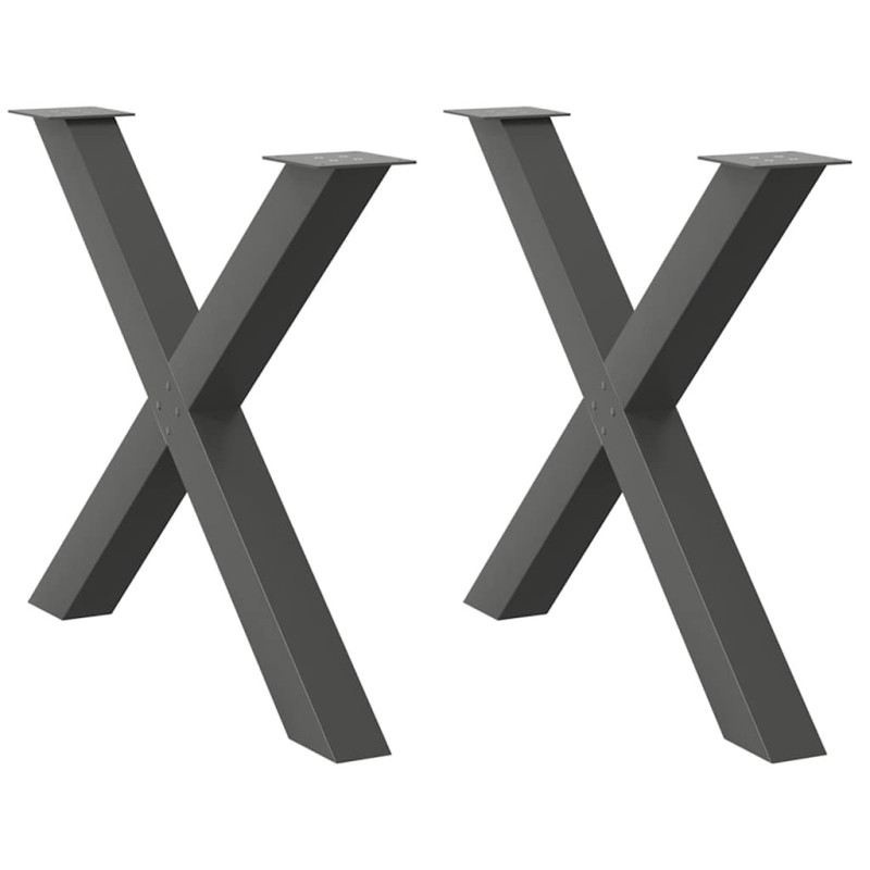 Picioare de masă în formă de X, 2 buc., antracit, 90x(72-73) cm, oțel - WOODBB2837 Picioare de masă în formă de X, 2 buc., antracit, 90x(72-73) cm, oțel - WOODBB2837