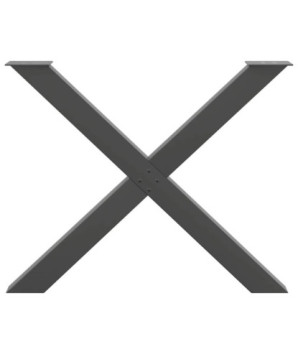 Picioare de masă în formă de X, 2 buc., antracit, 90x(72-73) cm, oțel - WOODBB2837