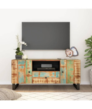 Dulap TV, 105x33,5x46 cm, lemn reciclat&lemn prelucrat - WOODBB300