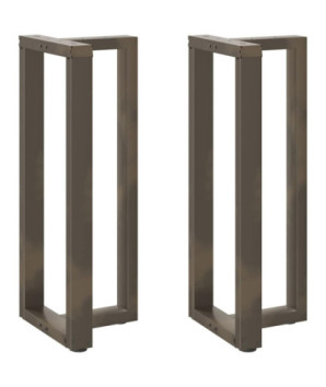 Picioare de masă de bar în formă de T, 2 buc., negru, 40x35x(100-101) cm, oțel - WOODBB2848