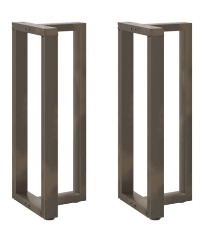 Picioare de masă de bar în formă de T, 2 buc., negru, 40x35x(100-101) cm, oțel - WOODBB2848