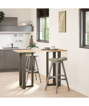 Picioare de masă de bar în formă de T, 2 buc., negru, 40x35x(100-101) cm, oțel - WOODBB2848
