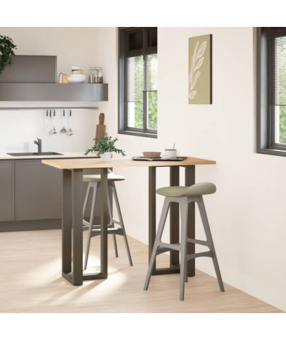 Picioare de masă de bar în formă de T, 2 buc., negru, 40x35x(100-101) cm, oțel - WOODBB2848