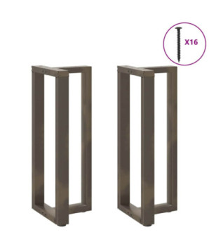 Picioare de masă de bar în formă de T, 2 buc., negru, 40x35x(100-101) cm, oțel - WOODBB2848