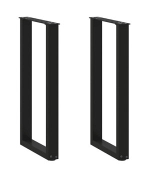 Picioare de masă consolă în formă de U, 2 buc., negru, 28x(72-73) cm, oțel - WOODBB2849