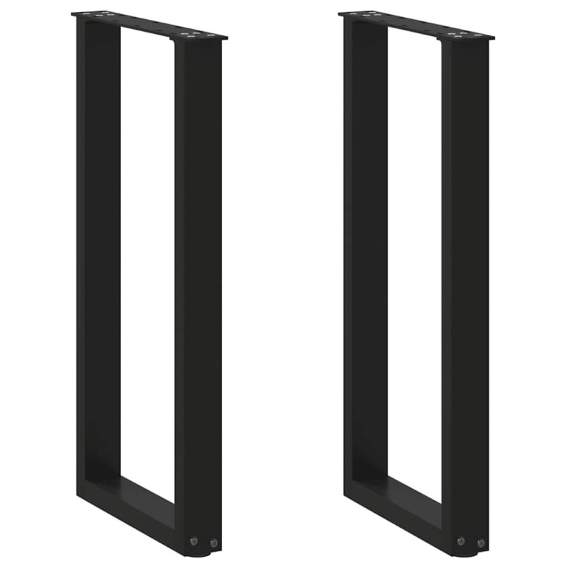 Picioare de masă consolă în formă de U, 2 buc., negru, 28x(72-73) cm, oțel - WOODBB2849