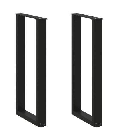 Picioare de masă consolă în formă de U, 2 buc., negru, 28x(72-73) cm, oțel - WOODBB2849