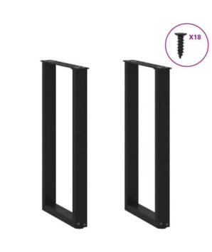 Picioare de masă consolă în formă de U, 2 buc., negru, 28x(72-73) cm, oțel - WOODBB2849