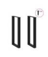 Picioare de masă consolă în formă de U, 2 buc., negru, 28x(72-73) cm, oțel - WOODBB2849