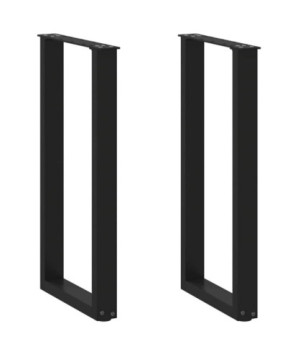 Picioare de masă consolă în formă de U, 2 buc., negru, 38x(72-73) cm, oțel - WOODBB2853