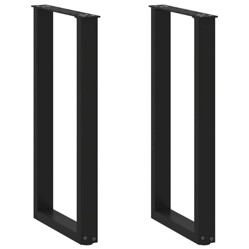 Picioare de masă consolă în formă de U, 2 buc., negru, 38x(72-73) cm, oțel - WOODBB2853