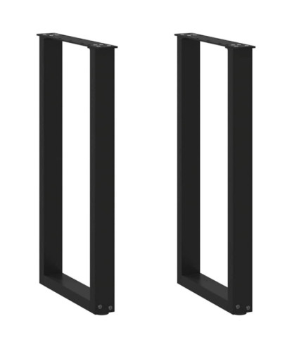Picioare de masă consolă în formă de U, 2 buc., negru, 38x(72-73) cm, oțel - WOODBB2853
