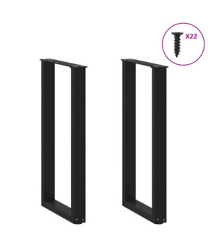 Picioare de masă consolă în formă de U, 2 buc., negru, 38x(72-73) cm, oțel - WOODBB2853