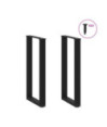 Picioare de masă consolă în formă de U, 2 buc., negru, 38x(72-73) cm, oțel - WOODBB2853