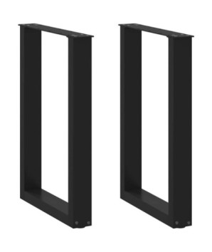 Picioare de masă în formă de U, 2 buc., negru, 50x(72-73) cm, oțel - WOODBB2857