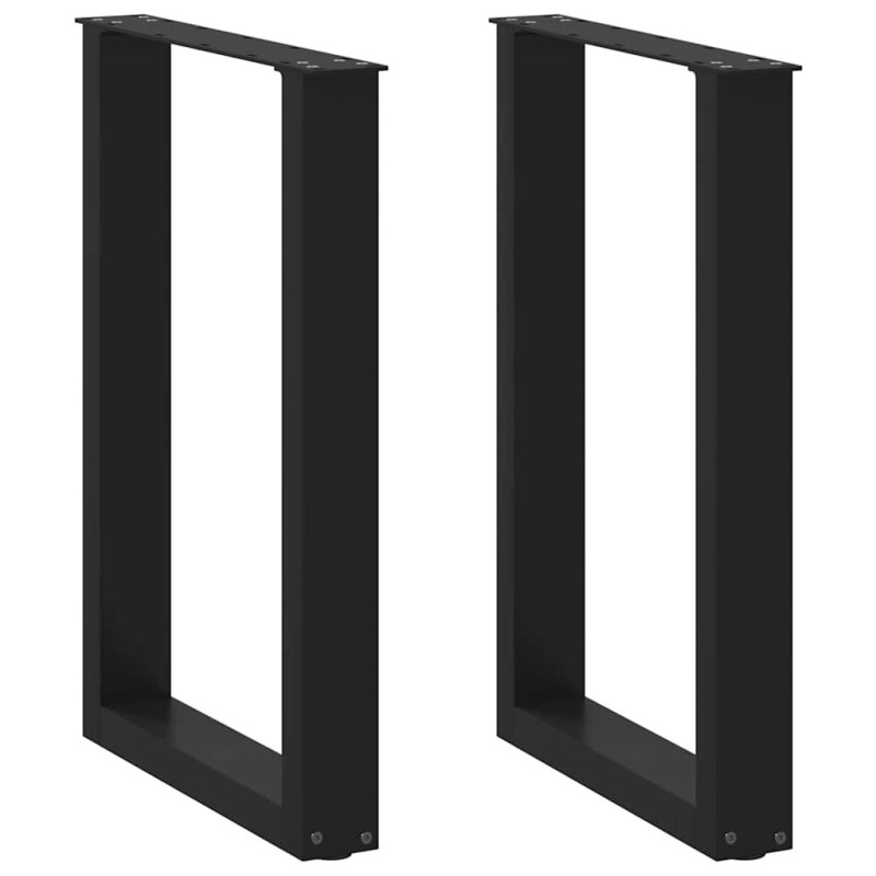 Picioare de masă în formă de U, 2 buc., negru, 50x(72-73) cm, oțel - WOODBB2857