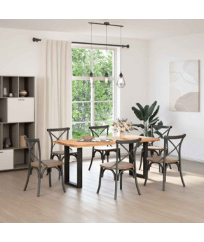 Picioare de masă în formă de U, 2 buc., negru, 50x(72-73) cm, oțel - WOODBB2857