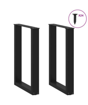 Picioare de masă în formă de U, 2 buc., negru, 50x(72-73) cm, oțel - WOODBB2857