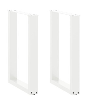 Picioare de masă în formă de U, 2 buc., alb, 50x(72-73) cm, oțel - WOODBB2868