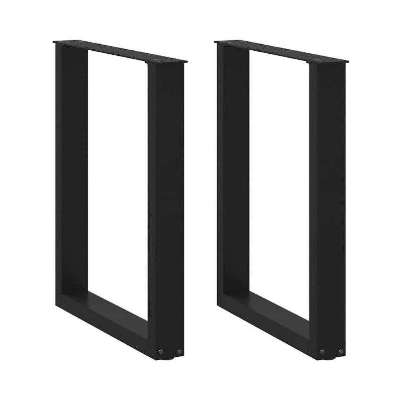 Picioare de masă în formă de U, 2 buc., negru, 60x(72-73) cm, oțel - WOODBB2870