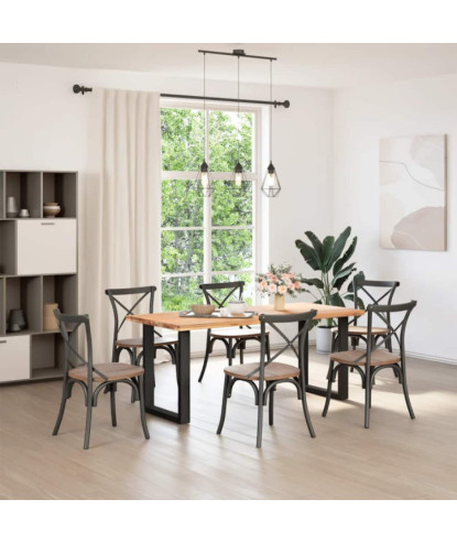 Picioare de masă în formă de U, 2 buc., negru, 60x(72-73) cm, oțel - WOODBB2870