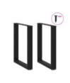 Picioare de masă în formă de U, 2 buc., negru, 60x(72-73) cm, oțel - WOODBB2870