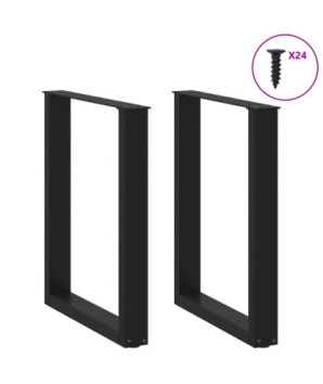 Picioare de masă în formă de U, 2 buc., negru, 60x(72-73) cm, oțel - WOODBB2870