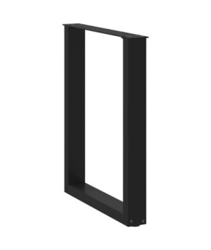 Picioare de masă în formă de U, 2 buc., negru, 60x(72-73) cm, oțel - WOODBB2870