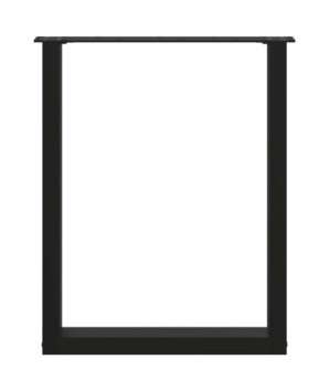 Picioare de masă în formă de U, 2 buc., negru, 60x(72-73) cm, oțel - WOODBB2870