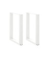 Picioare de masă în formă de U, 2 buc., alb, 60x(72-73) cm, oțel - WOODBB2871