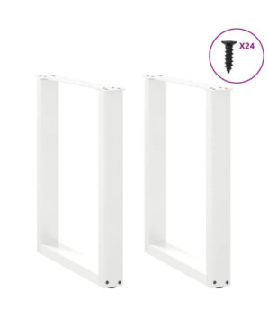 Picioare de masă în formă de U, 2 buc., alb, 60x(72-73) cm, oțel - WOODBB2871