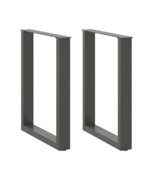 Picioare de masă în formă de U, 2 buc., antracit, 60x(72-73) cm, oțel - WOODBB2872